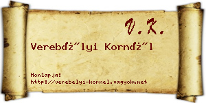 Verebélyi Kornél névjegykártya